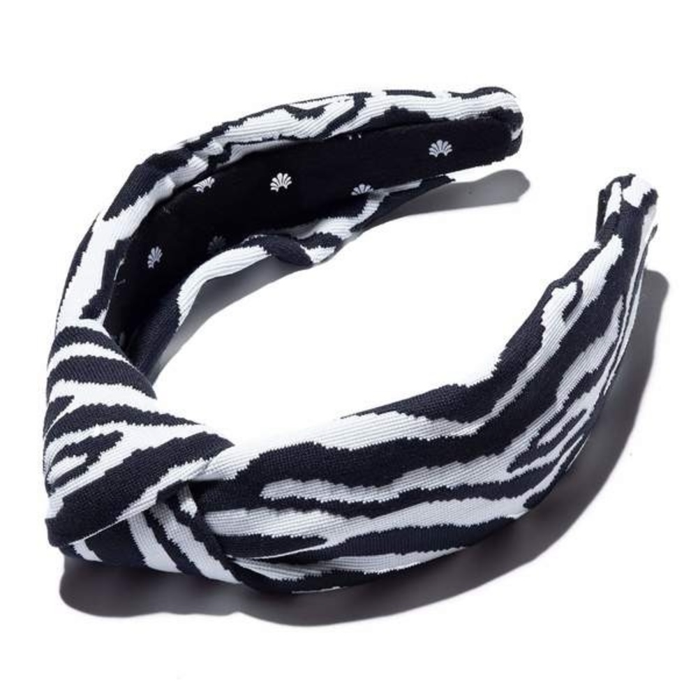 LELE SADOUGHI X SOLID AND STRIPED KNOTTED HEADBAND BLACK WHITE ZEBRA STRIPE NEW